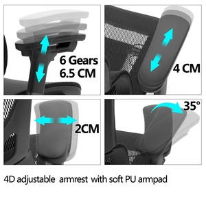 Luxuriöser Chefsessel, Verstellbarer Ergonomischer Drehstuhl aus Netzstoff, Komfortabler Massagestuhl - Product Image 5