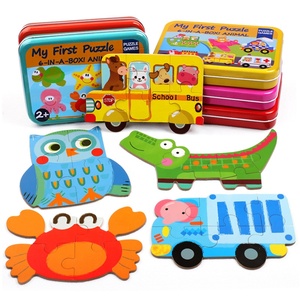 I bambini Creativi Prima Educazione Giocattolo <span class=keywords><strong>di</strong></span> <span class=keywords><strong>Legno</strong></span> <span class=keywords><strong>Di</strong></span> <span class=keywords><strong>Puzzle</strong></span> Scatola <span class=keywords><strong>di</strong></span> Ferro 6 In 1 Educational Animale <span class=keywords><strong>Di</strong></span> <span class=keywords><strong>Puzzle</strong></span> - Product Image 2