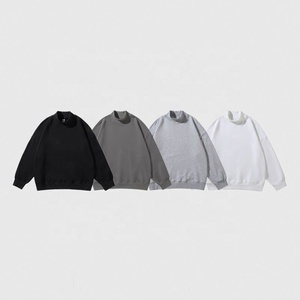 H5277 Pull oversize unisexe personnalisé par les fabricants, 380g, 100% coton French Terry, col montant, épaules tombantes, couleur unie, hiver - Product Image 1