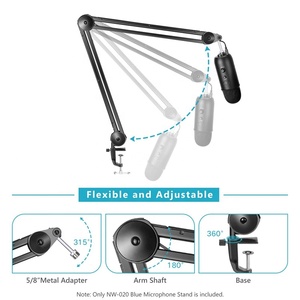 Support de Microphone à <span class=keywords><strong>bras</strong></span> réglable multifonction, nouveau Design, support de ciseaux à Suspension pour microphone de studio bleu yetis sans ressorts - Product Image 4