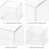 6 pièces de présentoirs classiques en acrylique pour aliments, noirs, pour buffet, traiteur, collection de desserts, utilisation en intérieur