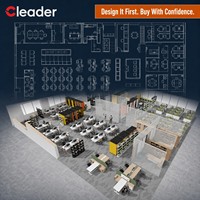 Poste de travail modulaire avec cloison de séparation, panneau de verre et panneaux acoustiques insonorisants pour équipe