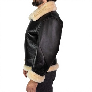 HOZEX ENTERPRISES WE-O22 Blouson Bomber Décontracté pour Homme en Fausse Fourrure de Mouton, Rembourré en Coton, Doublure en Polyester, Respirant, Col Montant - Product Image 2