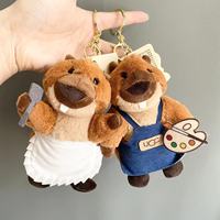 Al por mayor Llavero de peluche de capibara personalizado, mini muñeco de artista pintor, decoración con espátula, colgantes para bolso y adornos para llavero de coche
