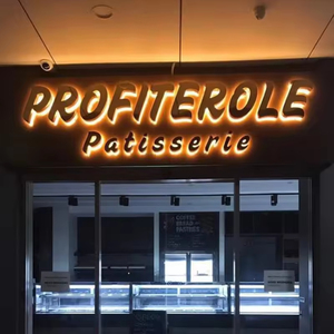 Lettres LED 3D personnalisées rétroéclairées avec effet halo métallique pour signalétique de studio de musique professionnel, de magasin de disques et de hall d'accueil de bureau - Product Image 5