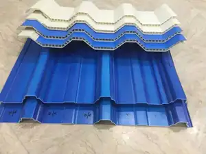 Mesin ekstruder pembuat ubin atap Spanyol mengkilap gelombang warna-warni plastik PVC UPVC ASA PMMA