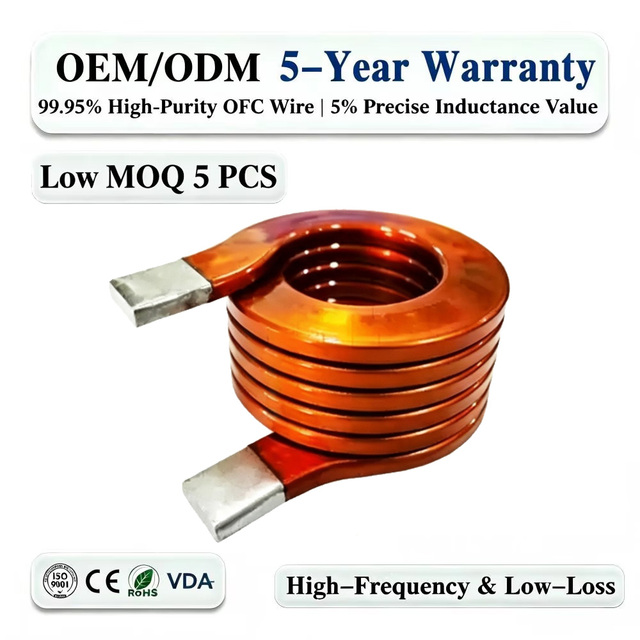 Edge Wound Flat Copper Wire Air Core Inductor High Current Inductor Coil Low DCR Custom Choke OEM ODM Factory