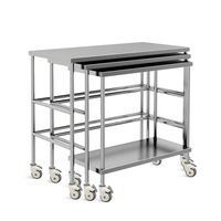 SKH007-1 SAIKANG Chariot de transport médical en acier inoxydable de classe I certifié CE pour hôpitaux et cliniques avec garantie de 2 ans