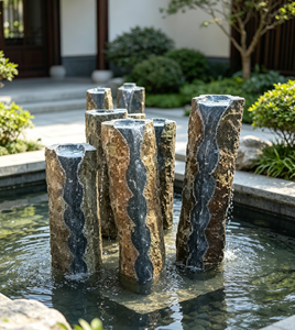 Fontaines d'eau en basalte sur mesure à <span class=keywords><strong>vendre</strong></span> - Ornements de jardin au design moderne pour usage extérieur en villa - Product Image 1