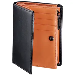 Custom Luxury Short Wallet PU Leather Coin Purse Business Card Sleeve for Men Dollar Money Clip RFID Blocking Credit Card Holder