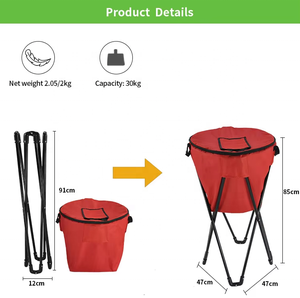 Sac isotherme pliable et autoportant personnalisé <span class=keywords><strong>pour</strong></span> pique-nique, camping, plage, barbecue, jardin, avec support <span class=keywords><strong>pour</strong></span> glaçons - Product Image 4