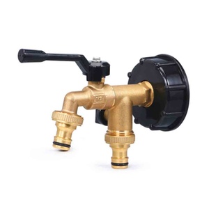 Raccord rapide pour baril d'eau de pluie, double raccord S60 x 6, pour barils IBC de 1 tonne, vanne pour barils IBC, raccords pour barils IBC, adaptateur rapide pour tuyau de jardin - Product Image 1