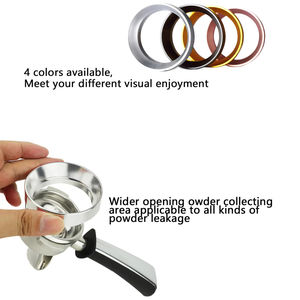 Precio de fábrica OEM distribuidor de café en polvo anillo de dosificación negro 51/54/58MM embudo de dosificación de Espresso plateado - Product Image 6