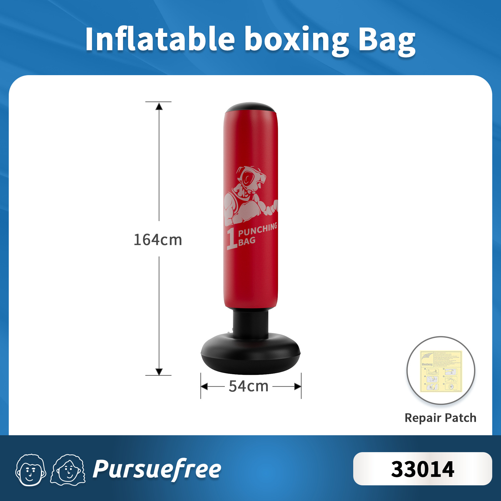 Pilar de boxeo con vaso (164*54 cm) 33014