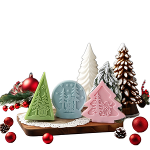 <span class=keywords><strong>Moule</strong></span> en Silicone de noël pour bricolage rond miroir Relief ornements père noël renne bonhomme de neige bougie <span class=keywords><strong>plâtre</strong></span> <span class=keywords><strong>Figurine</strong></span> faisant - Product Image 1