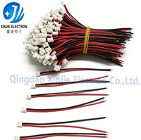 كابل توصيل مخصص بموصل JST PH 2.0 مم ثنائي السن، أحمر وأسود 22AWG، مكشكش مسبقًا لشرائط LED والأجهزة والإلكترونيات