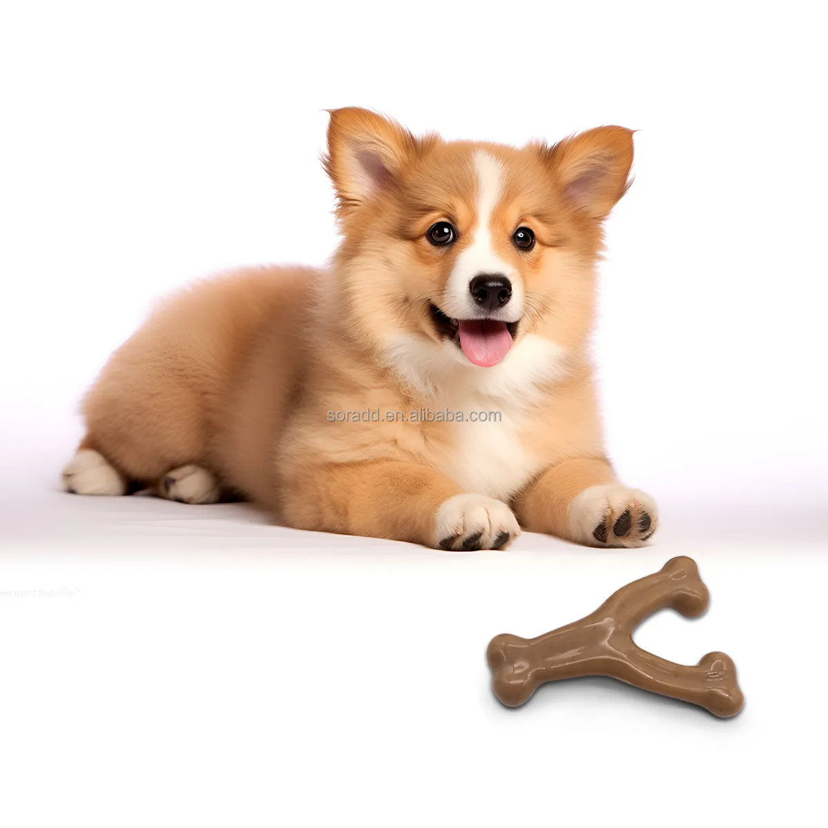 Stile Gourmet forte masticare Wishbone cane giocattolo realizzato con forte fibra di bambù durevole di lunga durata cane masticare