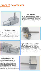 Faradyi มอเตอร์เกียร์ JGY370 DC 6v12v24v,เพลาเกลียวขนาดเล็ก <span class=keywords><strong>M8</strong></span>สำหรับบ้านรถอัจฉริยะ - Product Image 4