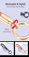 Porte-clés de voiture en alliage de zinc avec tête rotative en forme de balle, en cuir, pour hommes et femmes, portable, compact, durable, souvenir promotionnel