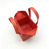 Boîte cadeau personnalisée en matériaux recyclés écologiques avec poignée rouge, emballage universel en feuille d'or pour les cadeaux de mariage, les biscuits, les fleurs