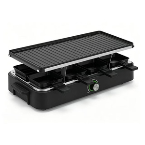 Grill à <span class=keywords><strong>raclette</strong></span> 1400W, grill électrique pour 8 personnes avec plaque en aluminium antiadhésive amovible, grill BBQ sans fumée pour l'intérieur, idéal pour les fêtes de famille - Product Image 1