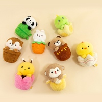 Juguetes de Peluche de Animales Ocultos en Frutas y Verduras, Mini Peluches de Panda, Conejo, Mono, Pollito y Ardilla para Decoración de Escritorio, Regalo para Niños