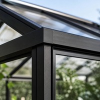 Véranda en verre avec structure en aluminium, véranda en verre trempé, kit extérieur 4 saisons pour jardin, cour arrière