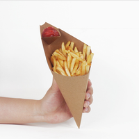 Fabricant en gros de popcorn, tasse en papier, boîte à frites, cônes en papier noir
