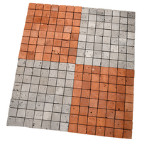 Mosaïque de briques d'argile à carreaux rouges modernes, résistante aux acides, technique de frittage pour la décoration murale. pour les hôtels, les restaurants, facile