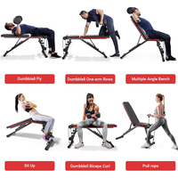 Banc de musculation réglable Fitness Essential, banc multifonction pliable à 7 niveaux avec bandes de résistance pour les amateurs de gym débutants