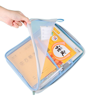 Sac fourre-tout à bandoulière avec fermeture éclair en maille doublure en toile Style vintage personnalisé en gros Transparent Document bureau organisateur de fichiers