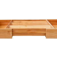 Étagère à épices extensible à 3 niveaux, tiroir en bambou, organisateur de couverts pour armoire de cuisine