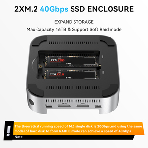 16TB 40gbps Dual bay M.2 NVMe Ổ cứng SSD bao vây Acasis 8 trong 1 USB C HUB để DP 4K 144Hz Mac Mini M4 Docking Station với - Product Image 4