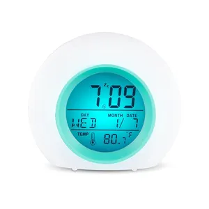 Led Wekker 7 Kleuren Veranderen Light Night Glowing Klokken Thermometer Licht Digitale Klok Voor Kinderen Tafel Desktop Despertador