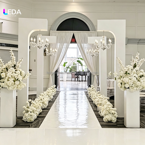 Stand Backdrop Akrilik Putih LEDA, Dekorasi Latar Panggung Pernikahan 3D Berbentuk Lengkung, Perlengkapan Acara Pesta Pernikahan - Product Image 5
