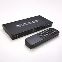 HDMI Commutateur 8x1 HDMI Switcher Quad Écran Multiviewer Multi-Spectateur HDMI Switcher Transparente 4K 1080P Avec Télécommande Pour TV