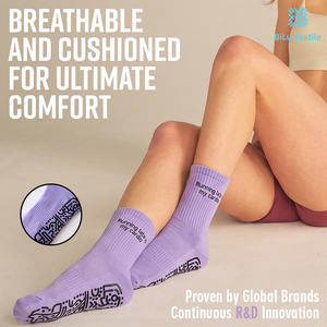 Chaussettes de Pilates pour femmes BiLu avec logo personnalisé, antidérapantes, respirantes, pour yoga, barre, fitness, studio, marque privée - Product Image 2