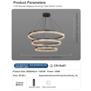 <span class=keywords><strong>Luminaire</strong></span> <span class=keywords><strong>suspendu</strong></span> nordique LED avec télécommande, contrôle par interrupteur, cercle acyclique moderne doré, prix raisonnable, éclairage domestique - Product Image 2