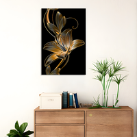 Impression sur toile de fleur dorée simple moderne peinture fleurs impressions de peinture moderne