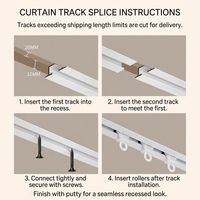 Rail de rideau intégré ultra-mince en forme de L Rail incurvé invisible Installation cachée Rails de rideau modernes en alliage d'aluminium