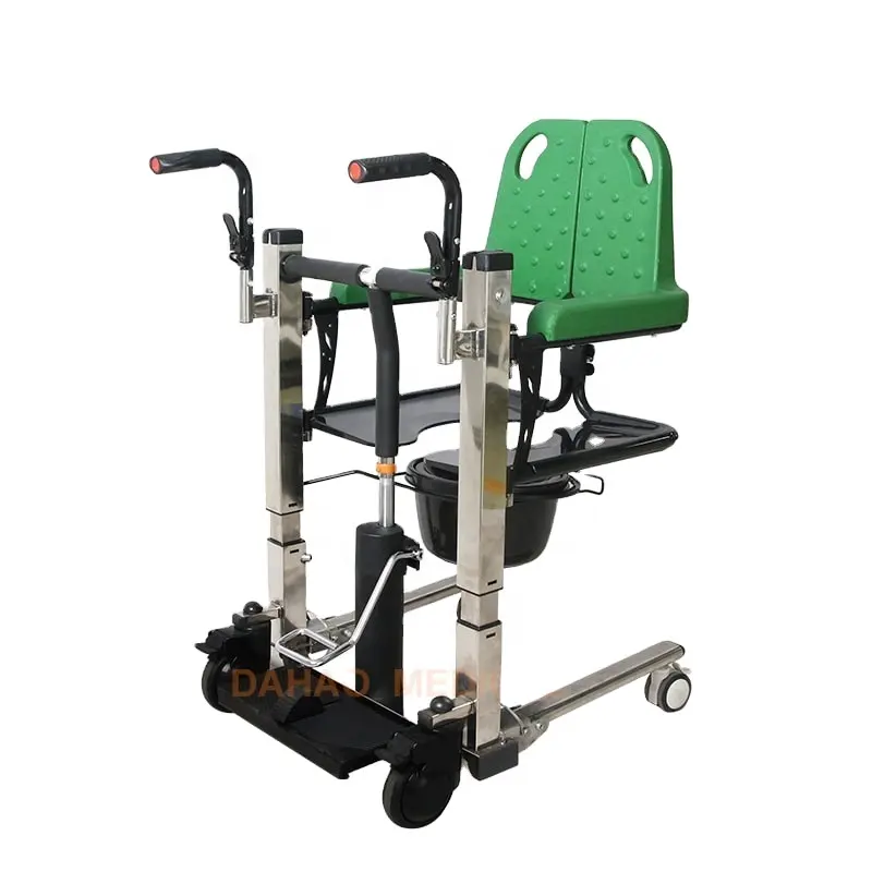 Çok fonksiyonlu taşınabilir katlanır hareketli banyo hidrolik kaldırma makinesi yüksekliği ayarlanabilir koltuk transferi tekerlekli sandalye