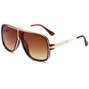 Пилотные модные 2025 солнцезащитные очки в стиле ретро солнцезащитные очки мужские женские металлические солнцезащитные очки с защитой от УФ-лучей в большой оправе для использования на открытом воздухе - Product Image 1