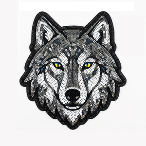 Maßgefertigtes College-Sportverein-Logo Maskottchen Glitzer-Pailletten Große Tier-Stickerei Aufbügelbarer Aufnäher für Kleidung - Product Image 5
