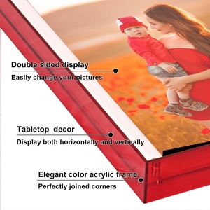 Magnifique cadre <span class=keywords><strong>photo</strong></span> magnétique rotatif double face en acrylique, présentoir flottant pour table, pour la maison - Product Image 3