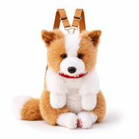 Sac à dos en peluche Border Collie, sac à bandoulière en forme d'animal en peluche pour femmes et enfants, cadeau mignon, nouveauté, pour l'école et les voyages