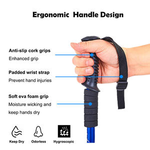 NASDA OEM/ODM Bastones alluminio Senderismo cannocchiale da Trekking con manopole gommate, bastoni da passeggio bastoni di canna - Product Image 5