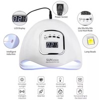 ZHIJIA SUNX5MAX 150W Lampe UV de Photothérapie pour Ongles, 45 Lampes, Séchage Rapide, Induction Intelligente, Lampe Sèche-Ongles en Plastique pour Usage Domestique