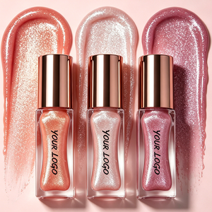 Gloss à lèvres scintillant personnalisé avec votre logo, effet repulpant, brillant, longue tenue, liquide, vegan, sans cruauté, huile à lèvres pour le maquillage - Product Image 1