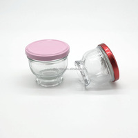 Pot en verre transparent Lotus Foot en gros, pot en verre vide pour emballage cadeau de miel de nid d'oiseau et de desserts