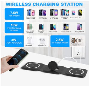 Chargeurs à <span class=keywords><strong>induction</strong></span> à charge rapide Support de <span class=keywords><strong>chargeur</strong></span> sans fil magnétique 3 en 1 pour <span class=keywords><strong>iPhone</strong></span> <span class=keywords><strong>12</strong></span>/13 Watch AirPods - Product Image 3